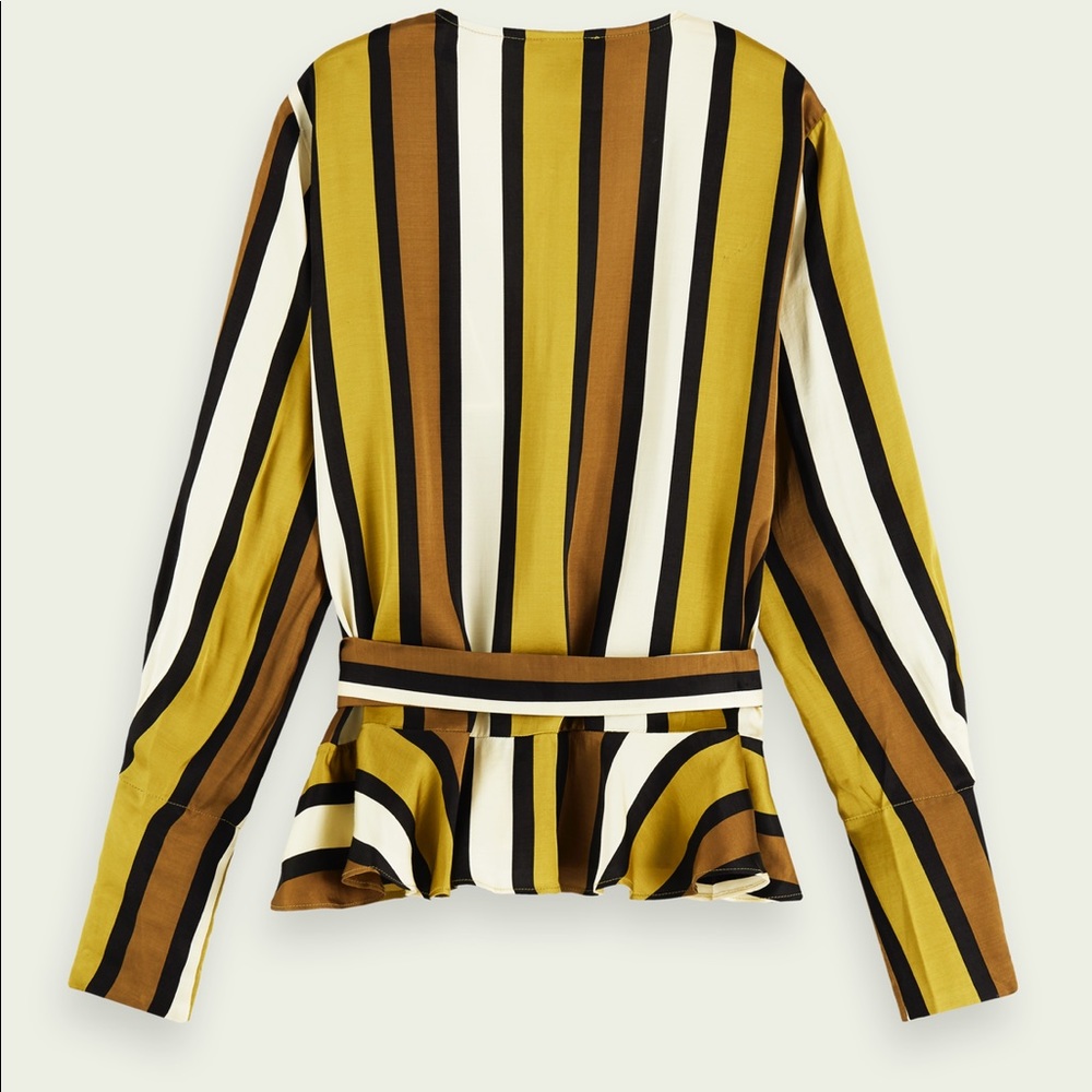 Scotch and Soda printed satin wrap top - Picture 2 of 4